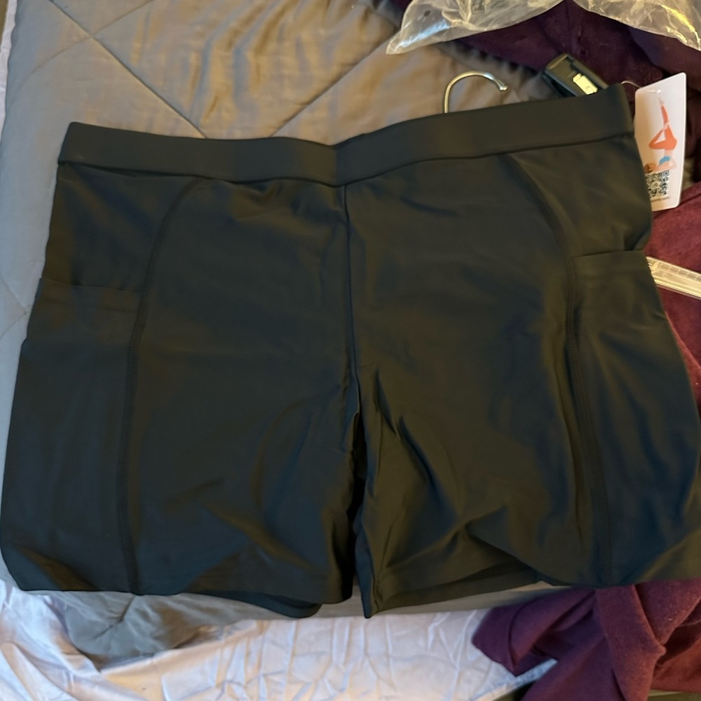 ATTRACO Black Swim Biker Shorts